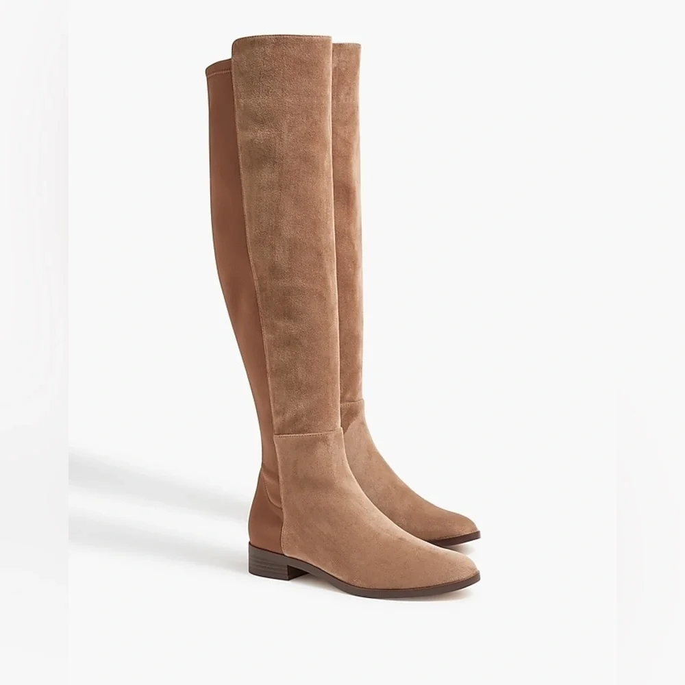 - J Crew Faux-suede knee-high boots with stretch Item BJ269